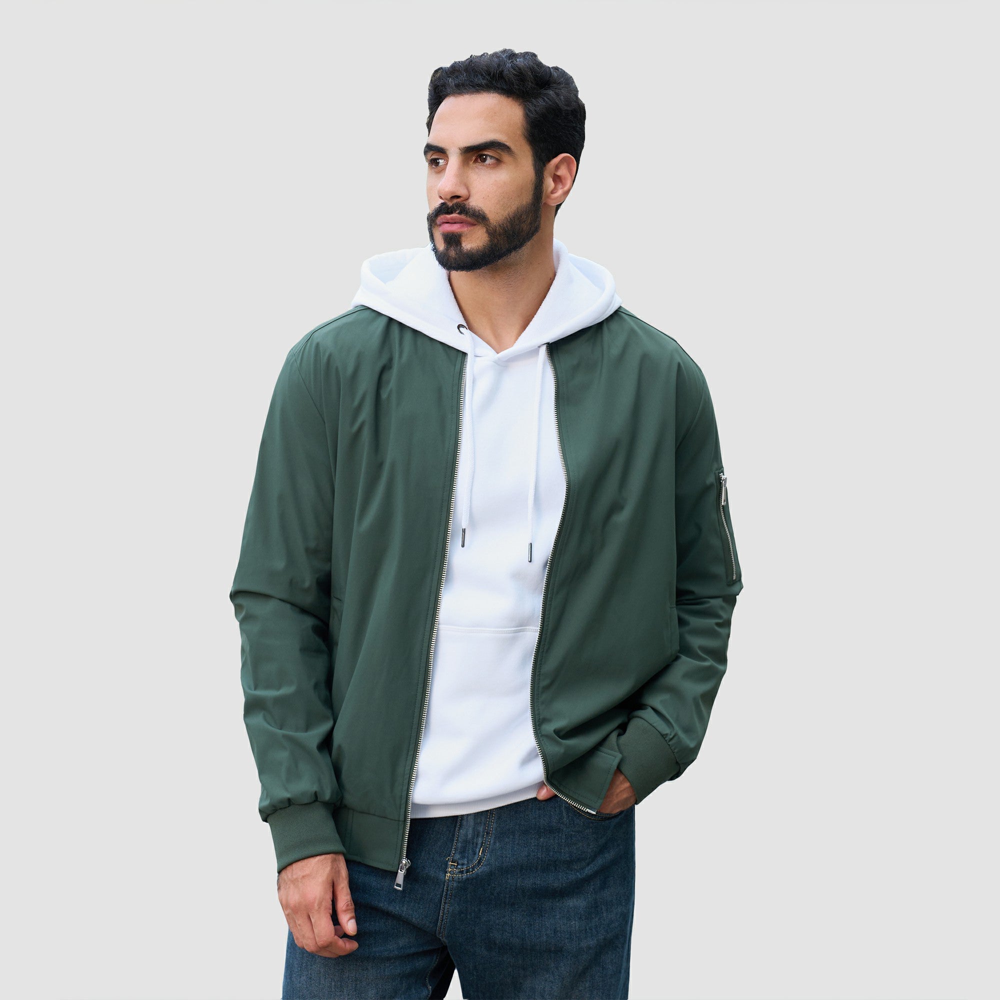 Men's Lightweight Bomber Jacket Casual Windbreaker