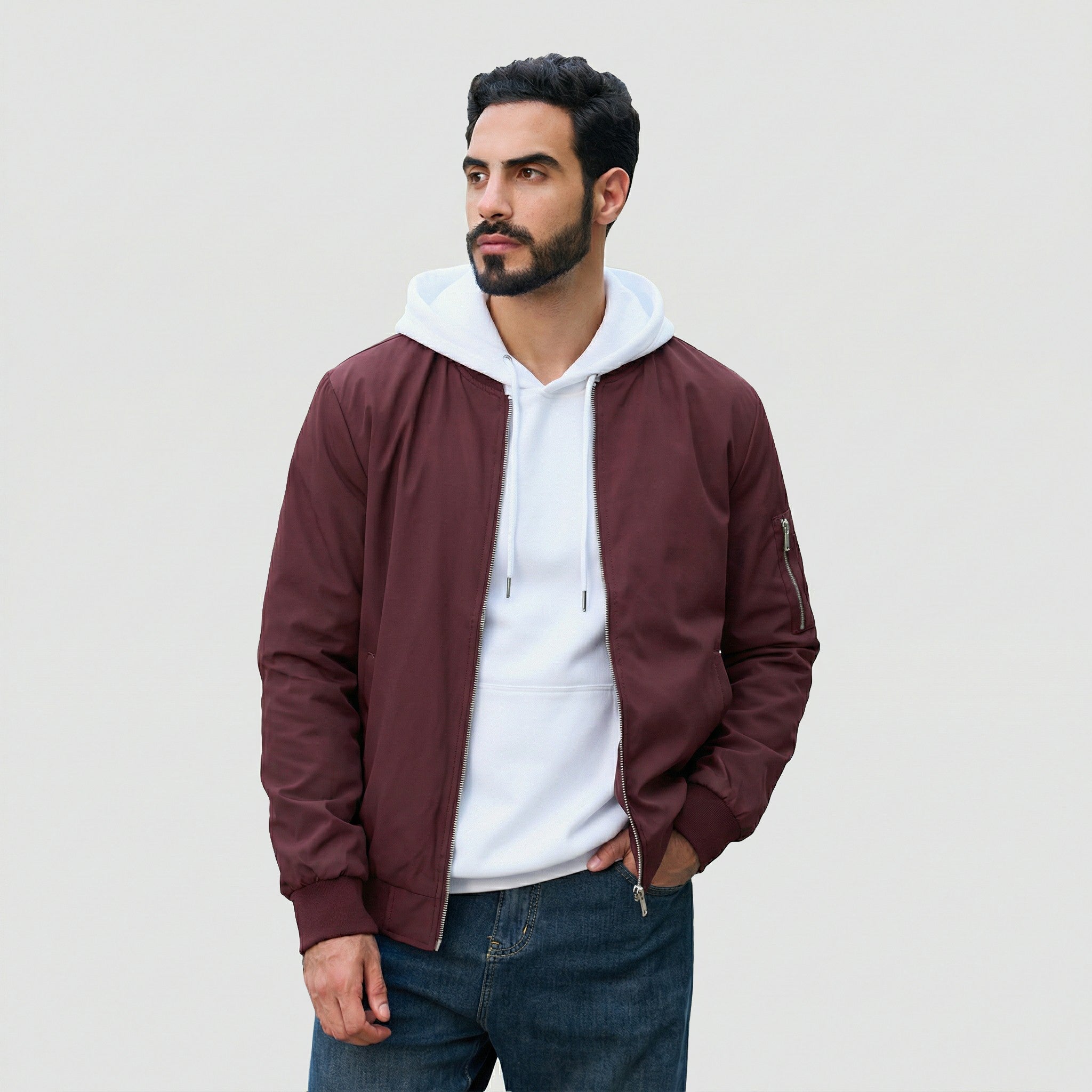 Men's Lightweight Bomber Jacket Casual Windbreaker