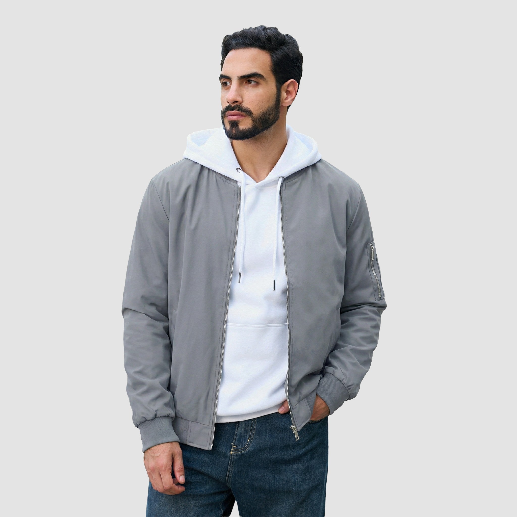 Men's Lightweight Bomber Jacket Casual Windbreaker