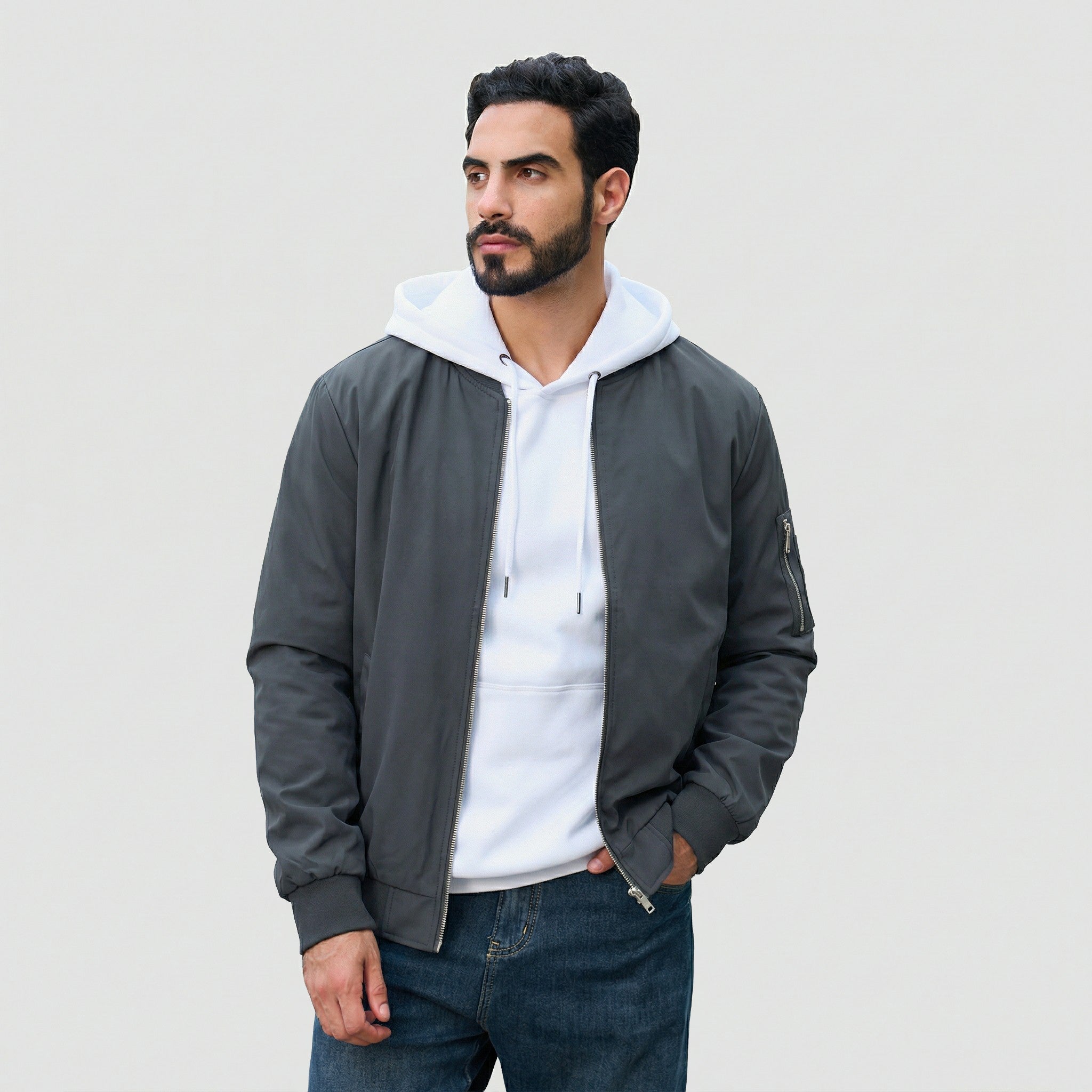 Men's Lightweight Bomber Jacket Casual Windbreaker