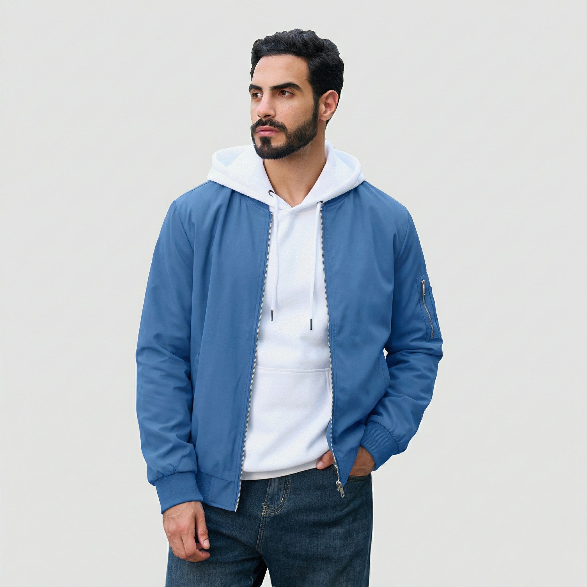 Men's Lightweight Bomber Jacket Casual Windbreaker