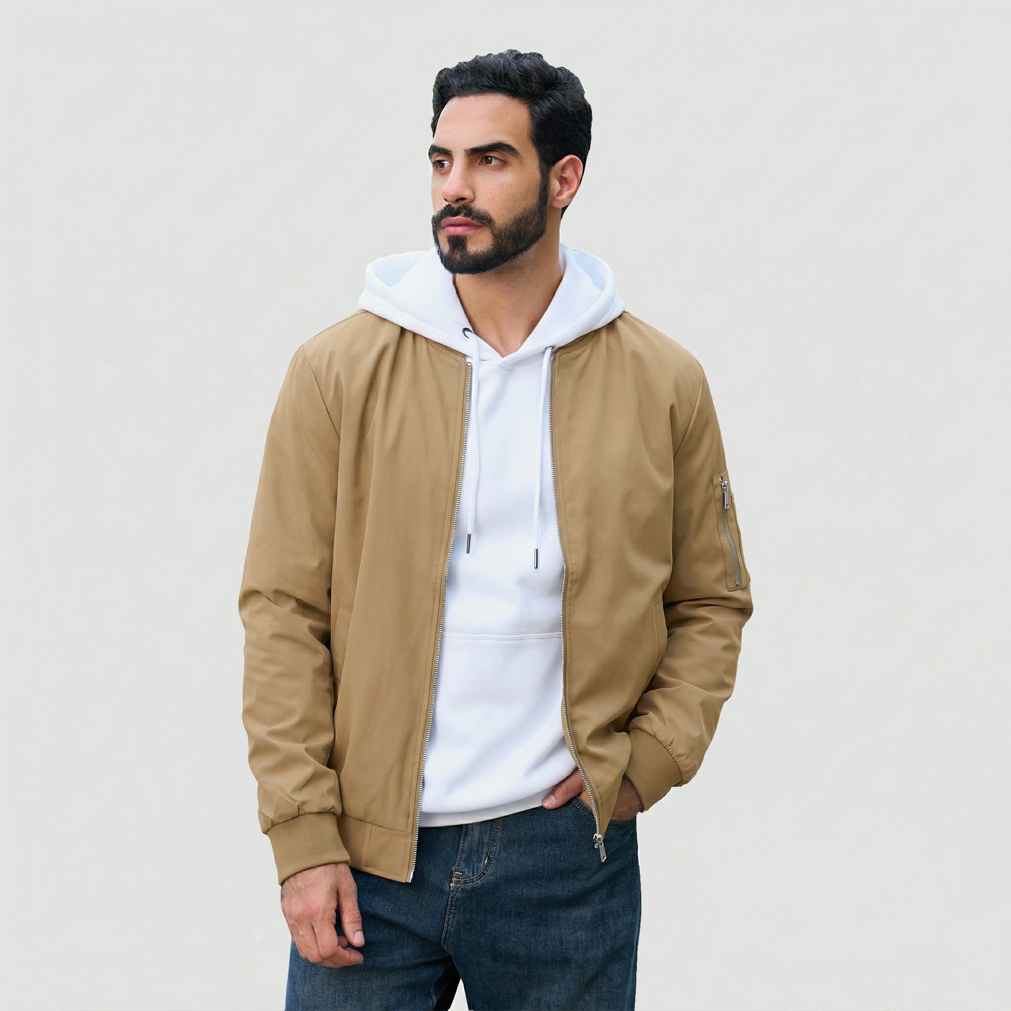 Men's Lightweight Bomber Jacket Casual Windbreaker