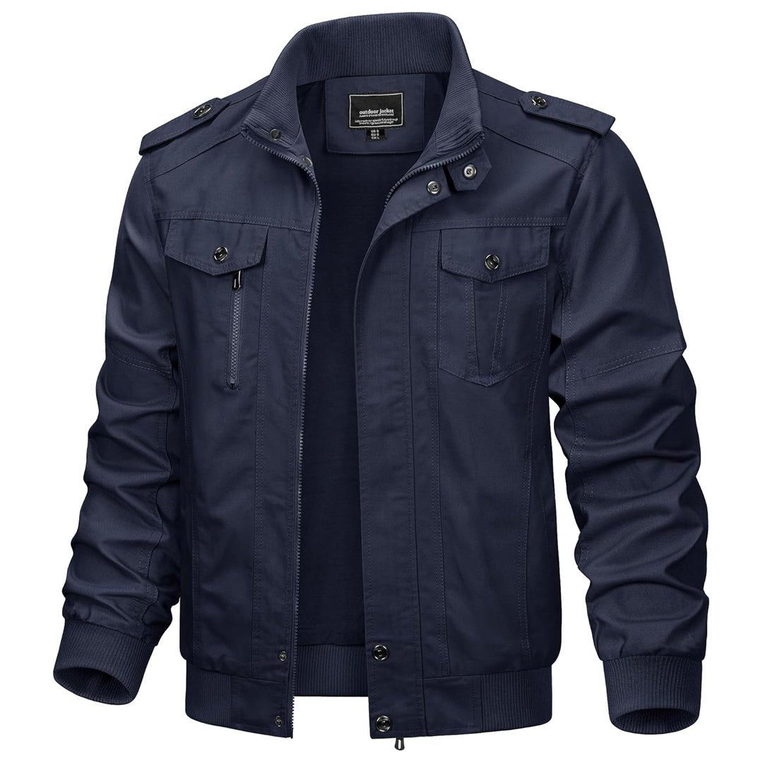 Men's Lightweight Casual Cotton Cargo Jacket