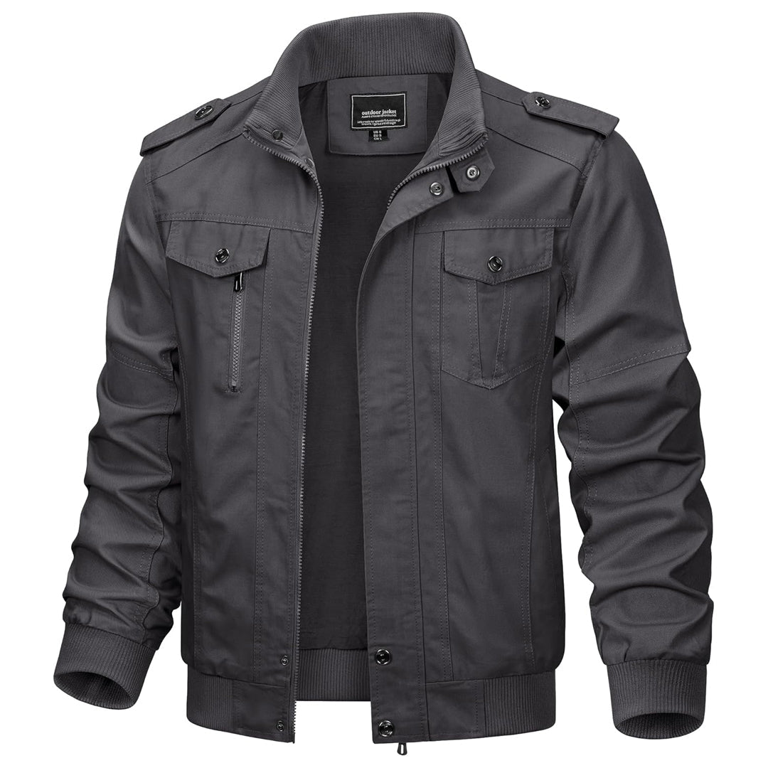 Men's Lightweight Casual Cotton Cargo Jacket