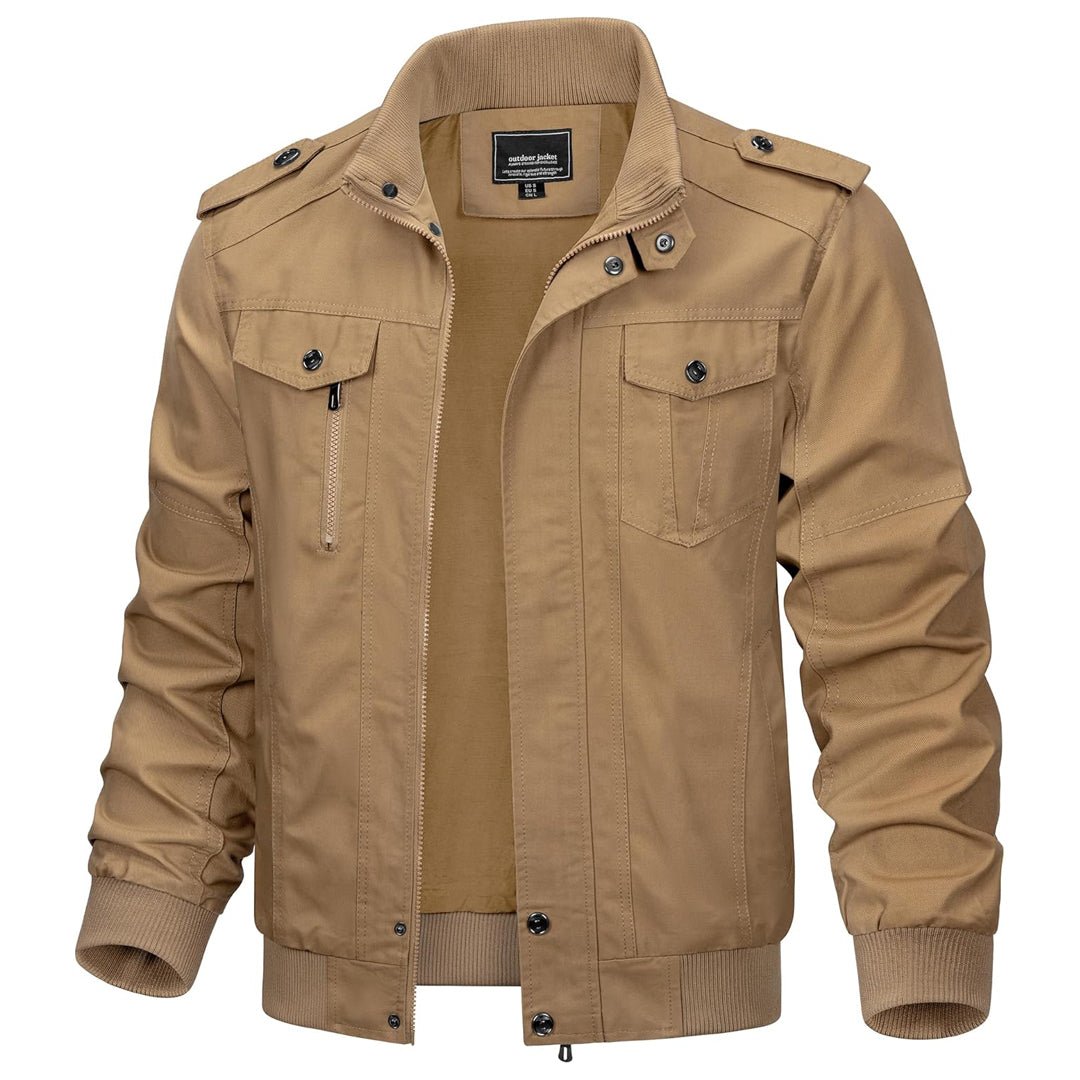 Men's Lightweight Casual Cotton Cargo Jacket
