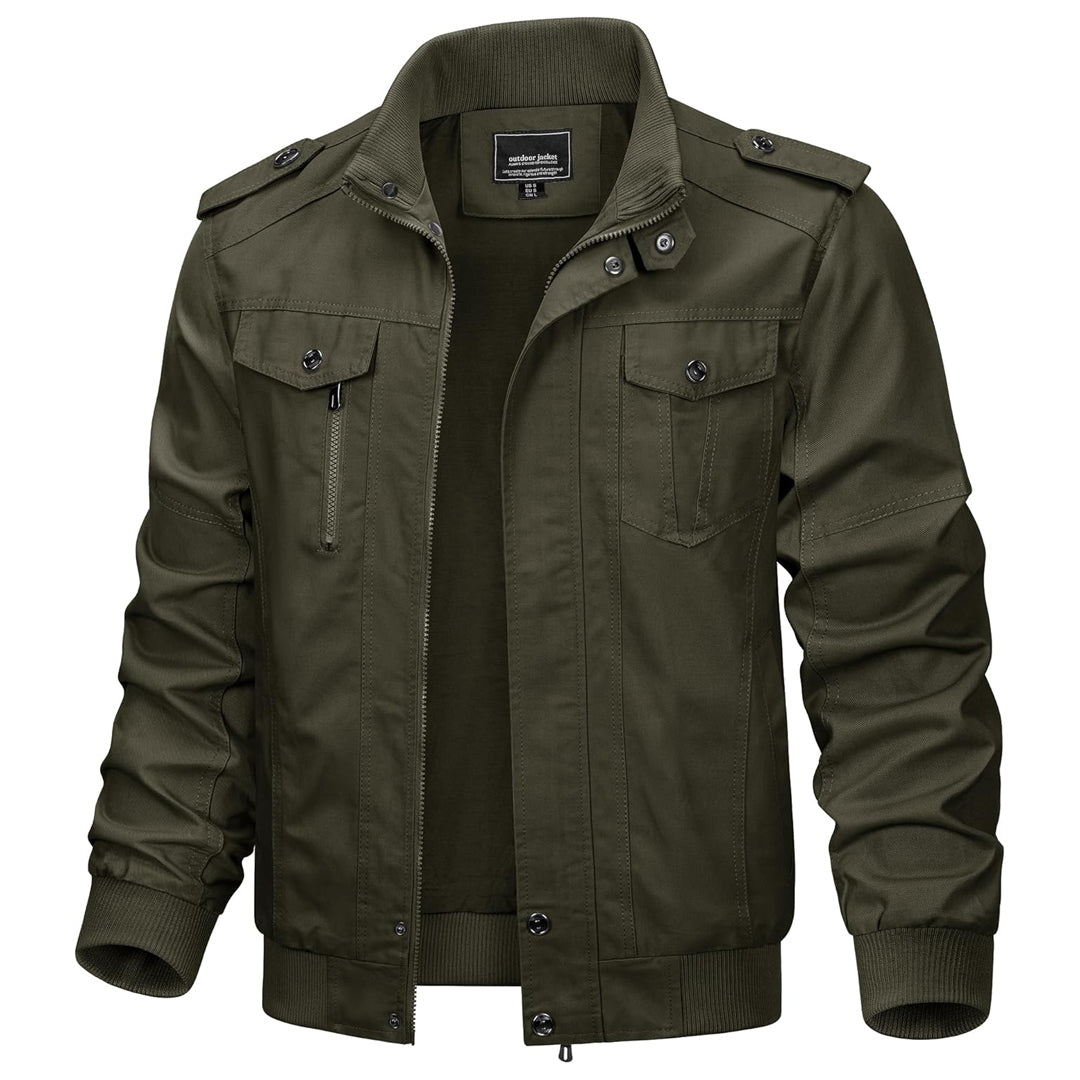 Men's Lightweight Casual Cotton Cargo Jacket