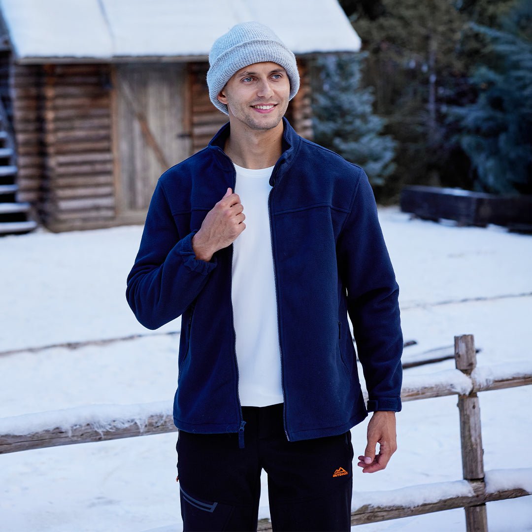 Men's Lightweight Full Zip Casual Fleece Jacket