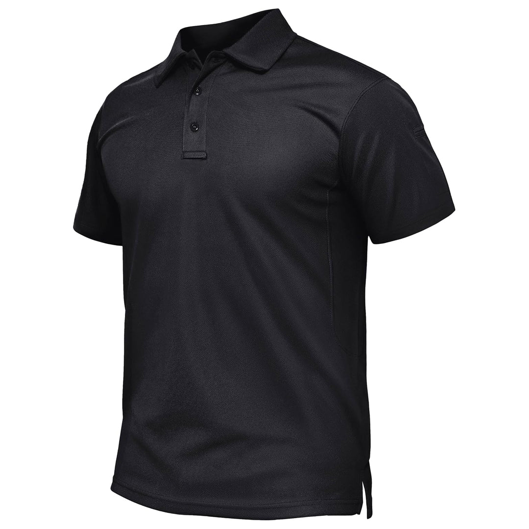Quick Dry Tactical Polo Top Short Sleeve Shirt-Men's tops-Calvin Hart-Black-S-Calvin Hart