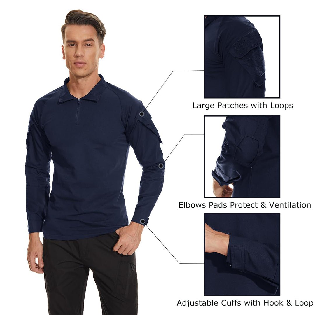 Men's Tactical Military Long Sleeves Shirt-Men's tops-Calvin Hart-Navy-S-Calvin Hart