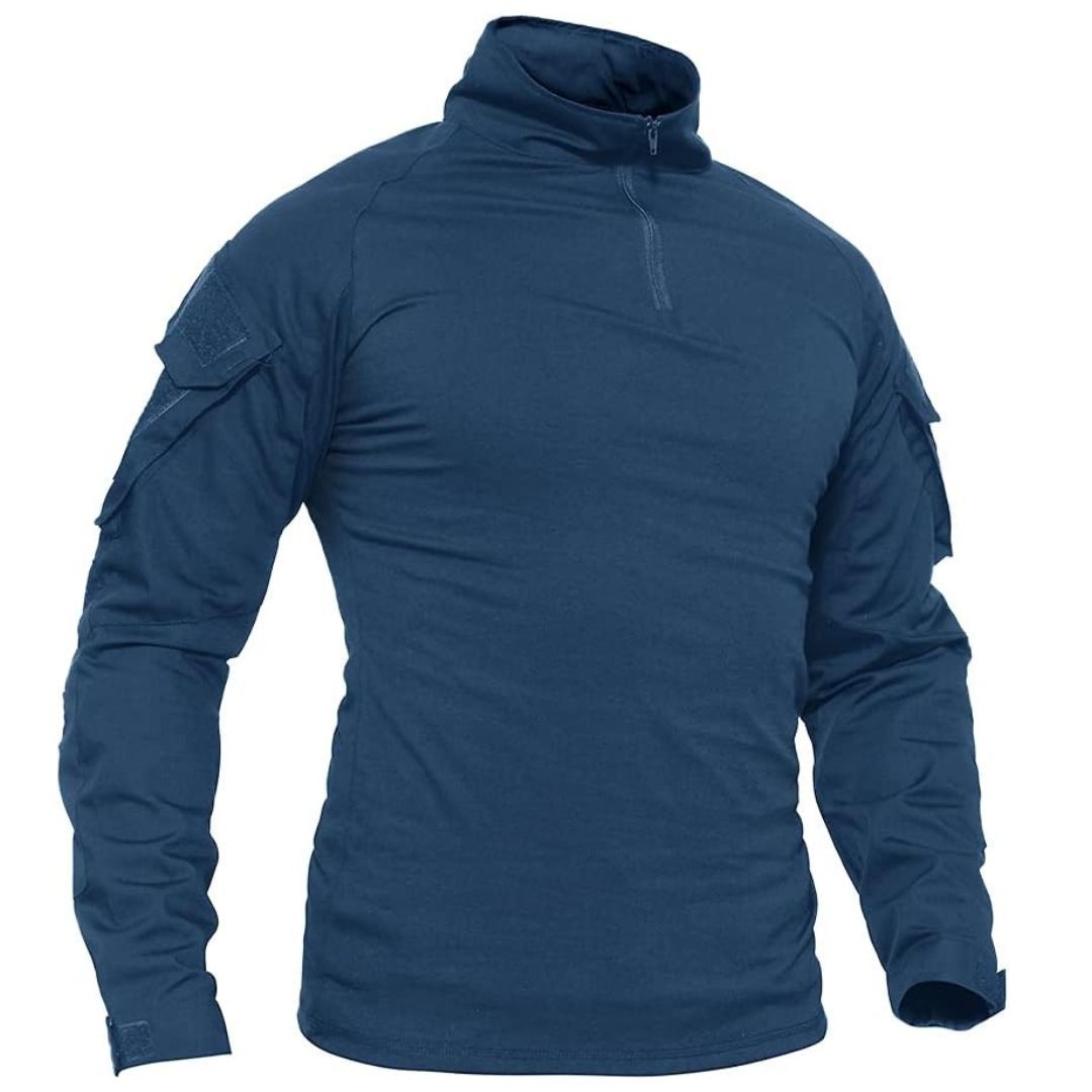 Men's Tactical Military Long Sleeves Shirt-Men's tops-Calvin Hart-Denim Blue-S-Calvin Hart