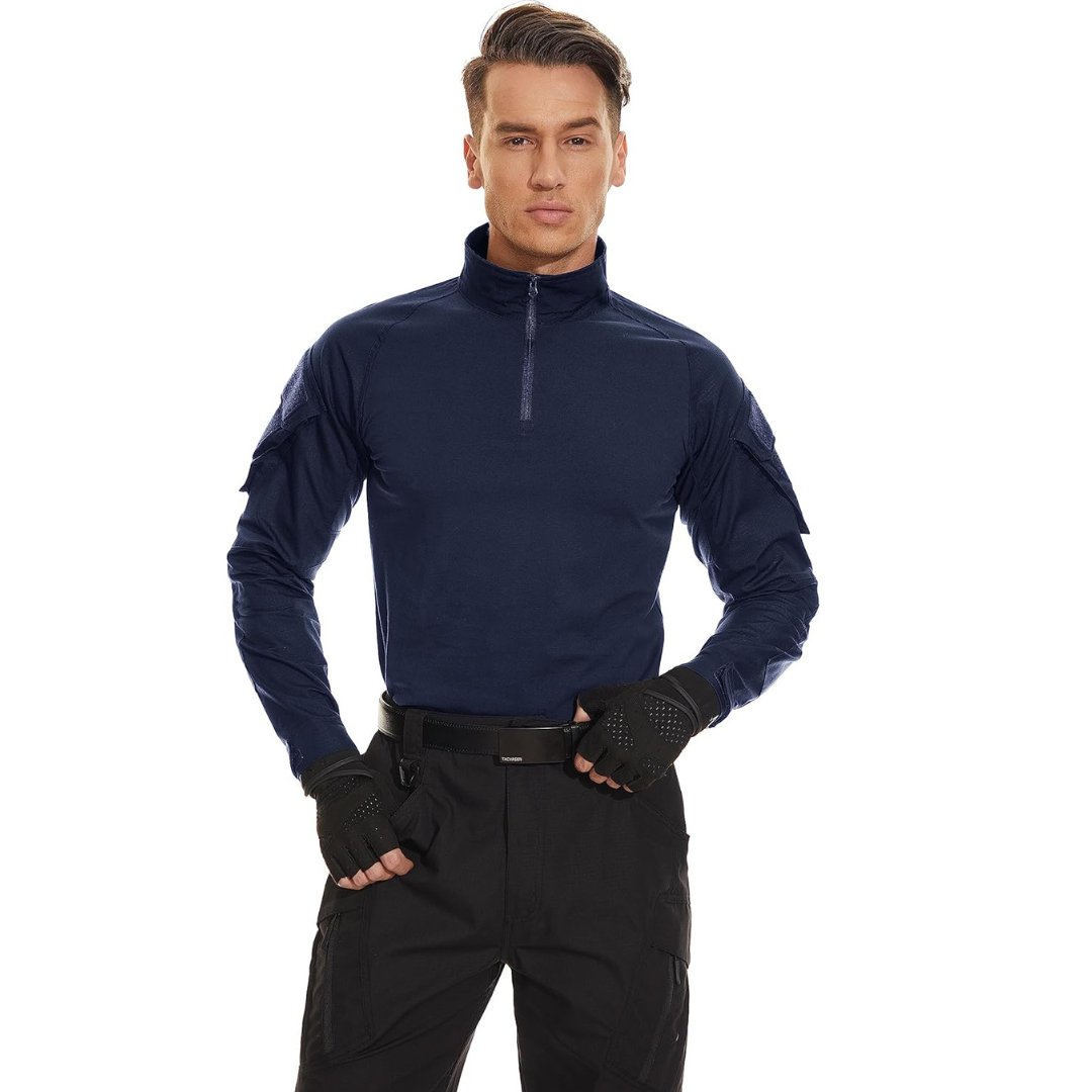 Men's Tactical Military Long Sleeves Shirt-Men's tops-Calvin Hart-Navy-S-Calvin Hart