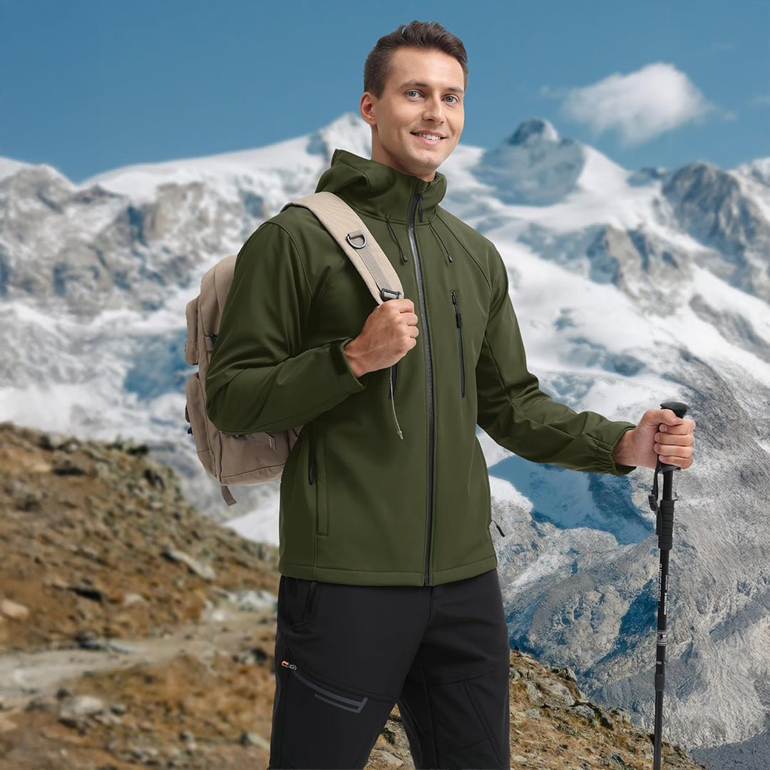 Men's Warm Fleece Lined Softshell Outdoor Jacket