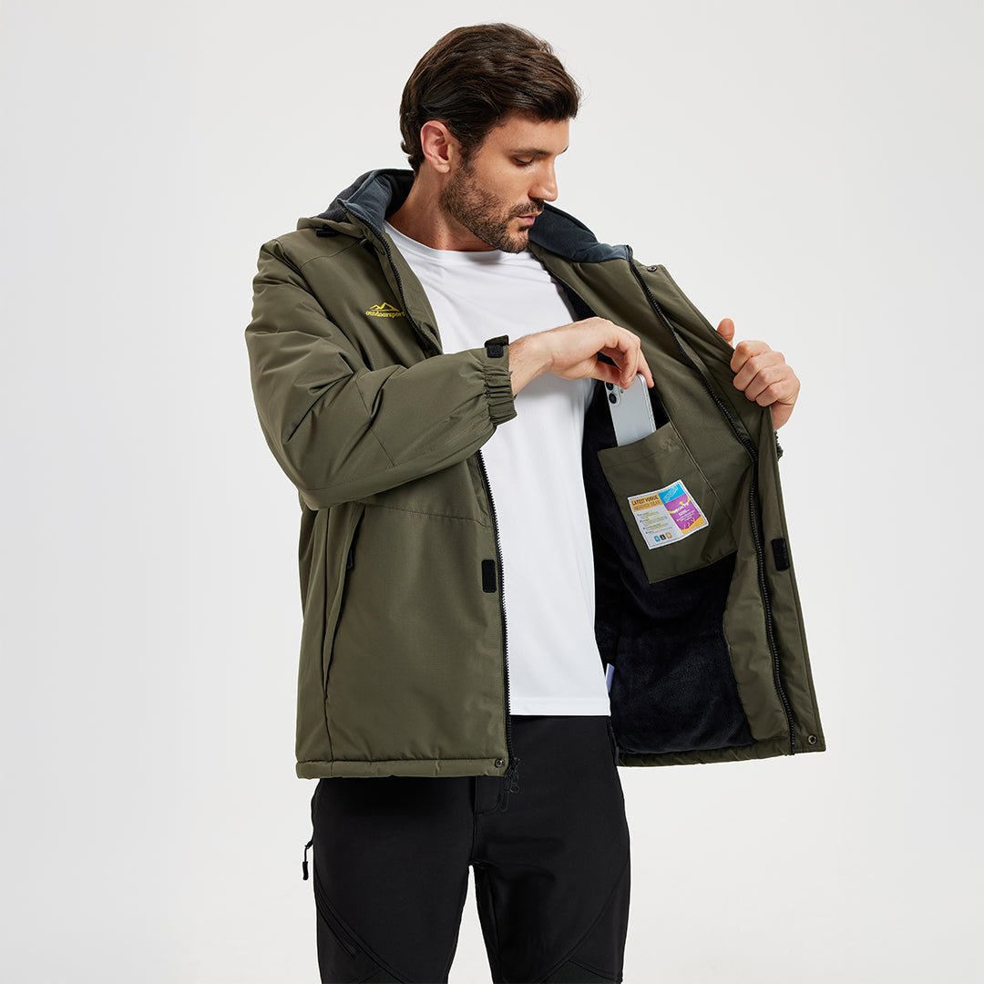 Waterproof Ski Parka Jacket Warm Fleece Lined