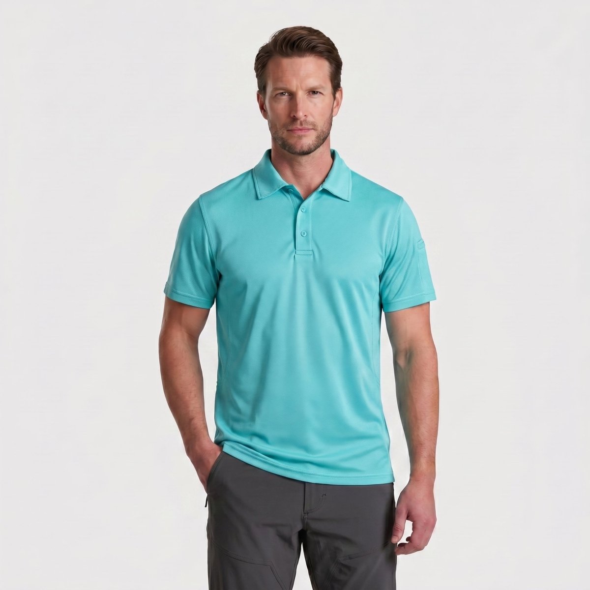 Quick Dry Tactical Polo Top Short Sleeve Shirt-Men's tops-Calvin Hart-Lake Blue-S-Calvin Hart