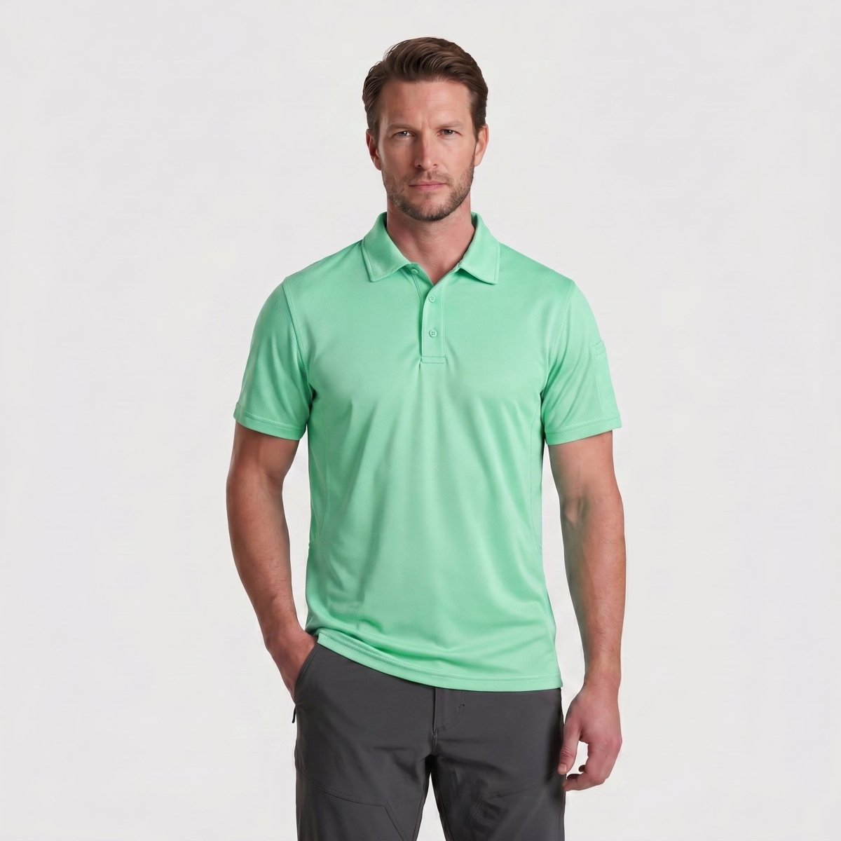 Quick Dry Tactical Polo Top Short Sleeve Shirt-Men's tops-Calvin Hart-Mint Green-S-Calvin Hart