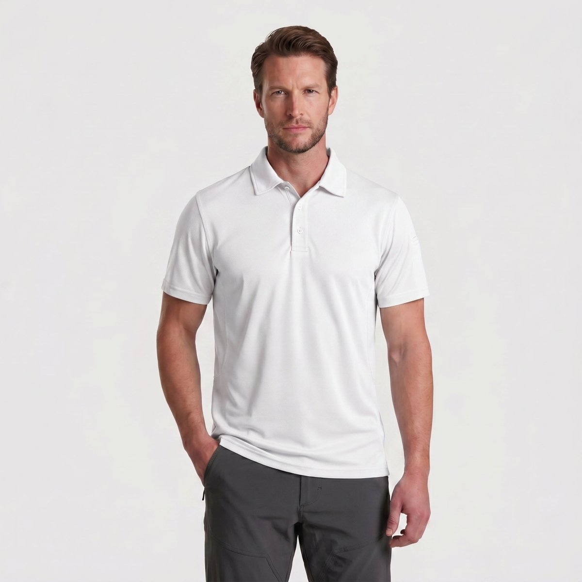 Quick Dry Tactical Polo Top Short Sleeve Shirt-Men's tops-Calvin Hart-White-S-Calvin Hart