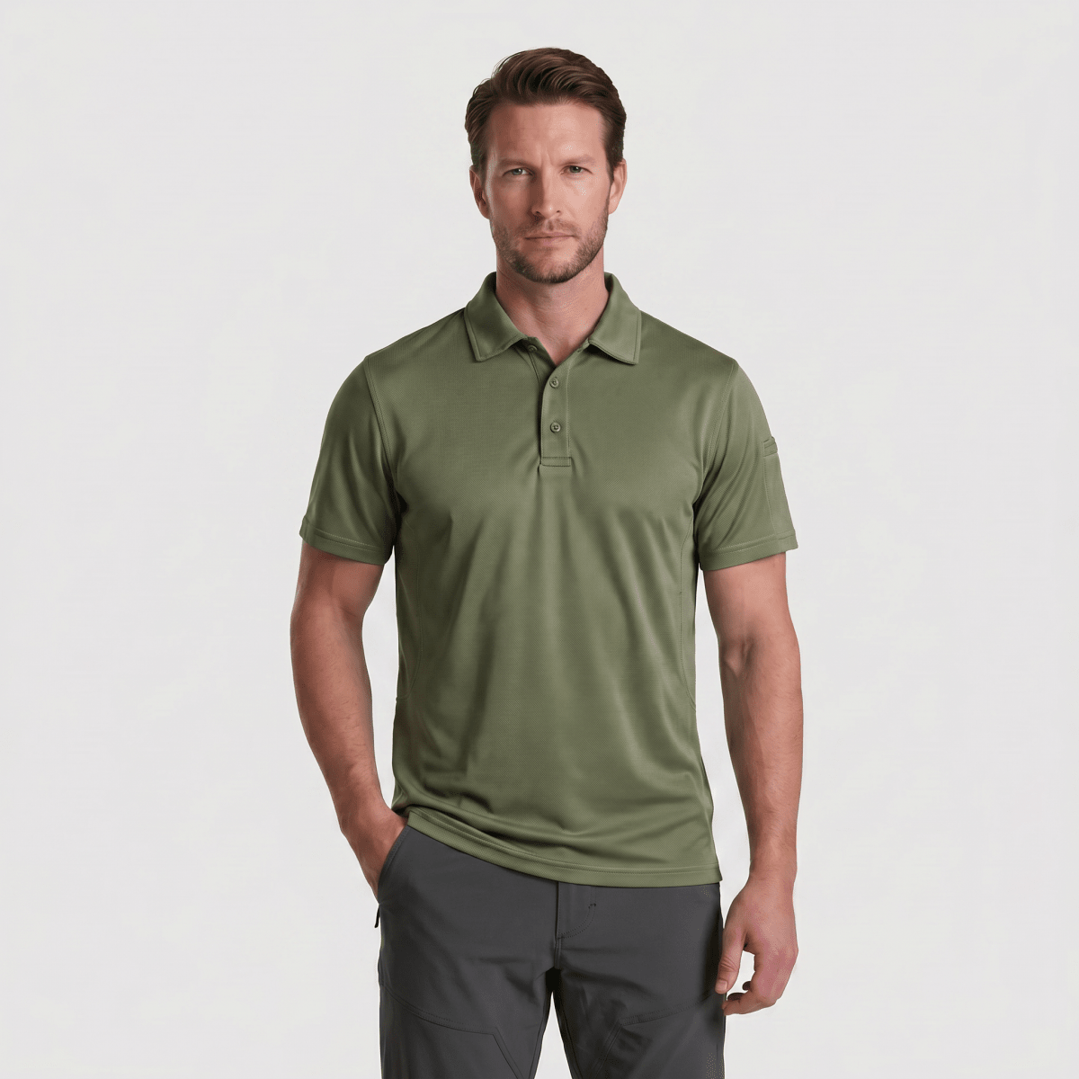 Quick Dry Tactical Polo Top Short Sleeve Shirt-Men's tops-Calvin Hart-Army Green-S-Calvin Hart