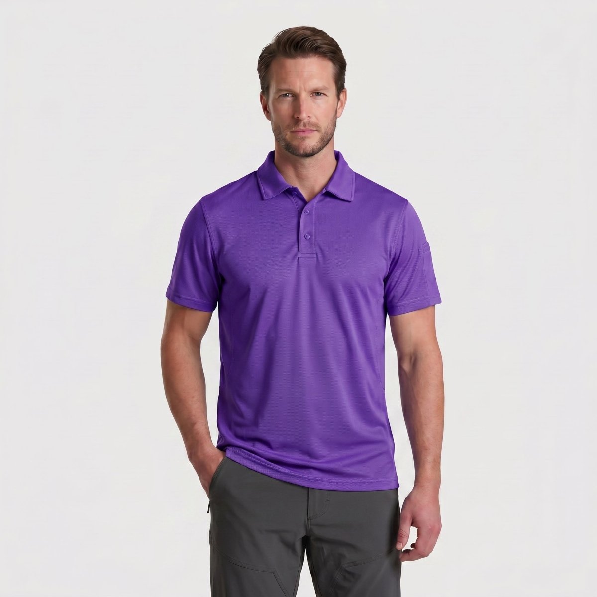 Quick Dry Tactical Polo Top Short Sleeve Shirt-Men's tops-Calvin Hart-Purple-S-Calvin Hart