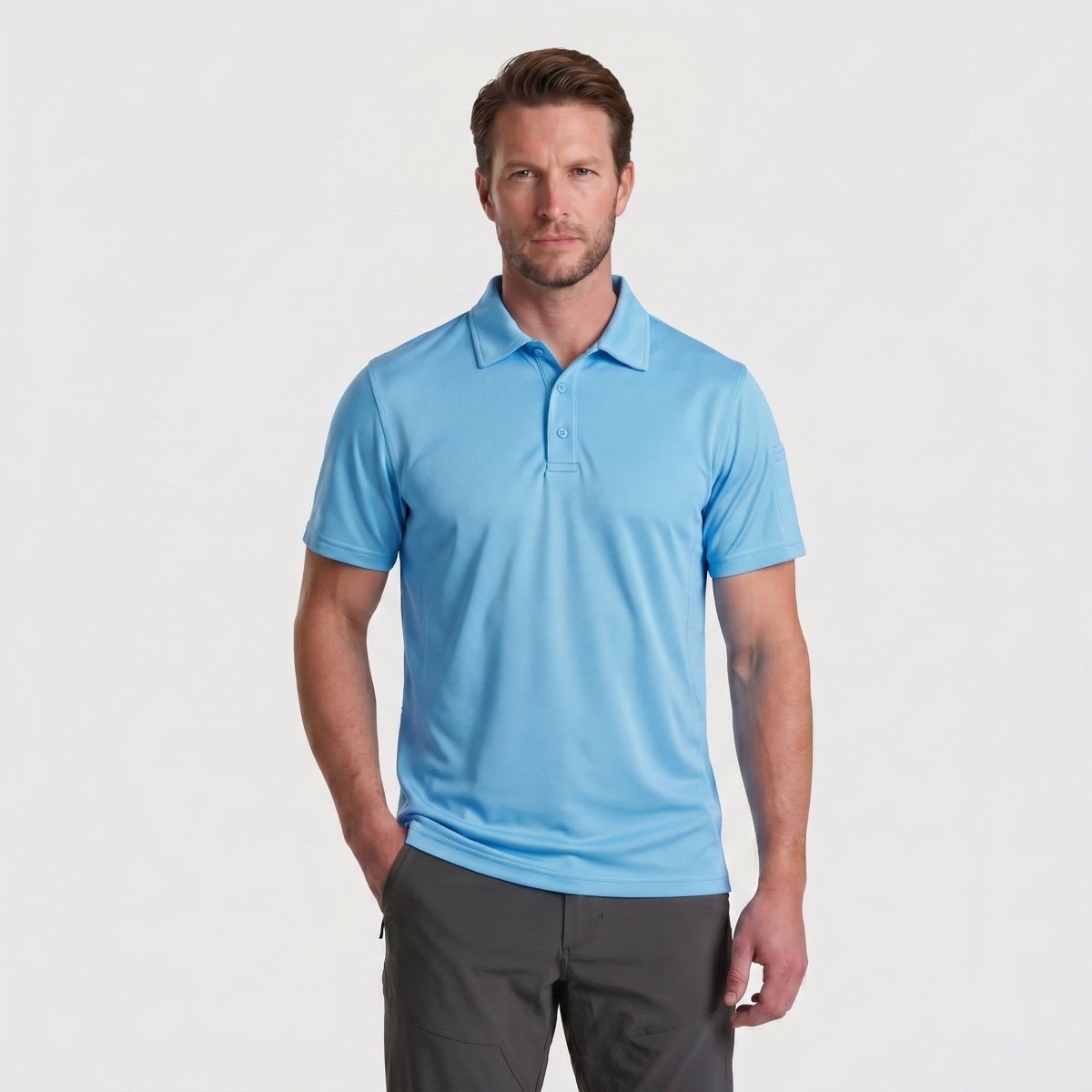 Quick Dry Tactical Polo Top Short Sleeve Shirt-Men's tops-Calvin Hart-Sky Blue-S-Calvin Hart
