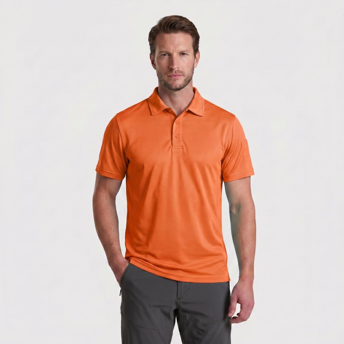 Quick Dry Tactical Polo Top Short Sleeve Shirt-Men's tops-Calvin Hart-Orange-S-Calvin Hart