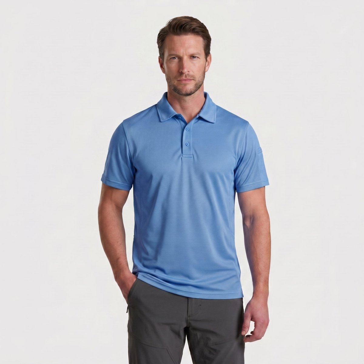 Quick Dry Tactical Polo Top Short Sleeve Shirt-Men's tops-Calvin Hart-Light Blue-S-Calvin Hart