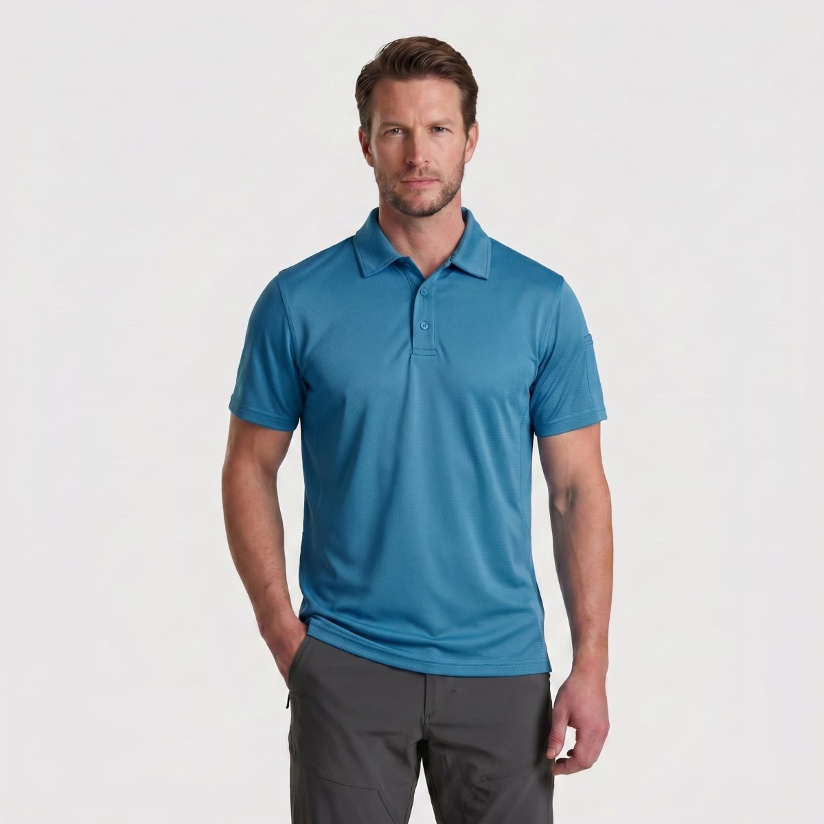 Quick Dry Tactical Polo Top Short Sleeve Shirt-Men's tops-Calvin Hart-Blue Green-S-Calvin Hart