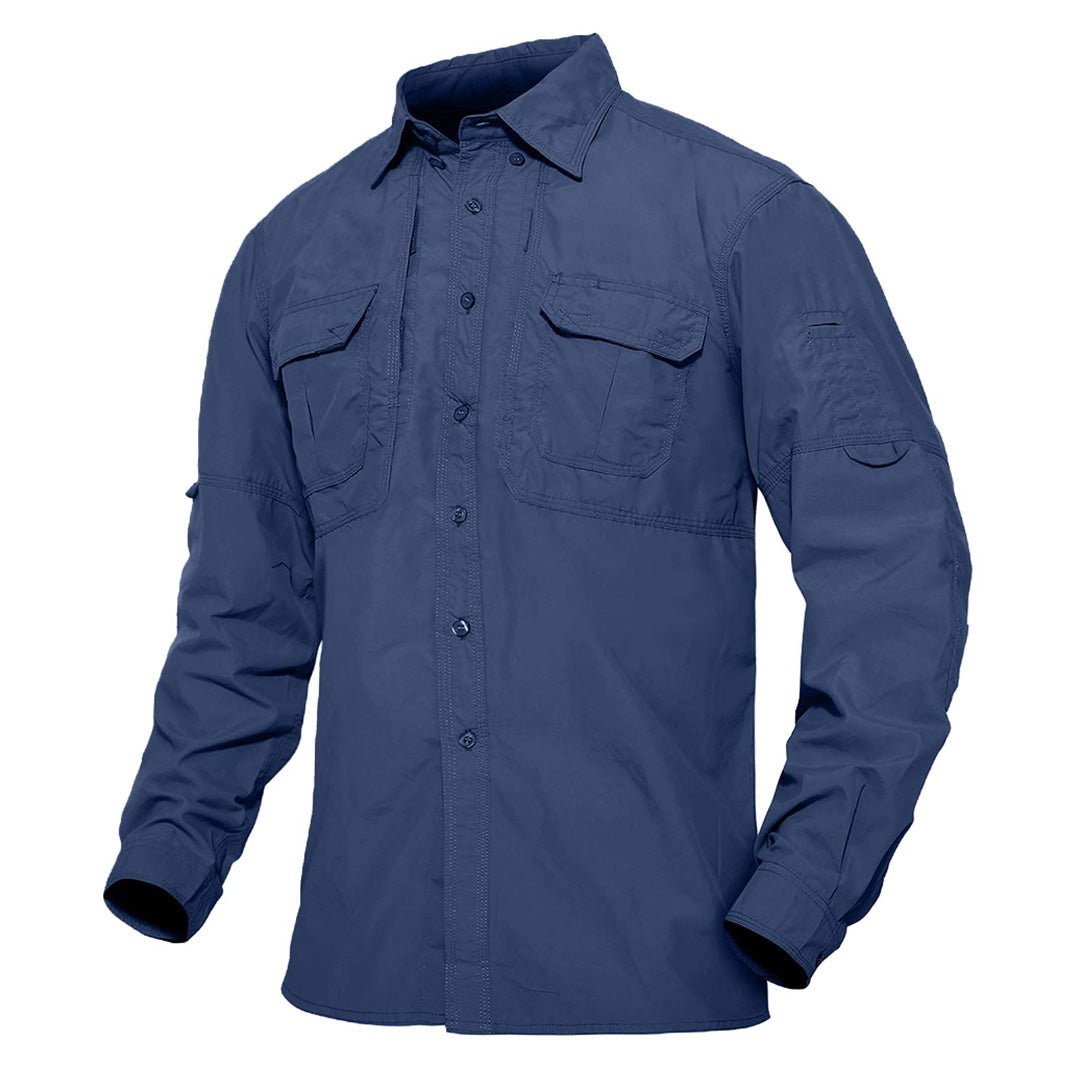 Men's Breathable Quick Dry Long Sleeve Shirts-Men's tops-Calvin Hart-Blue-S-Calvin Hart