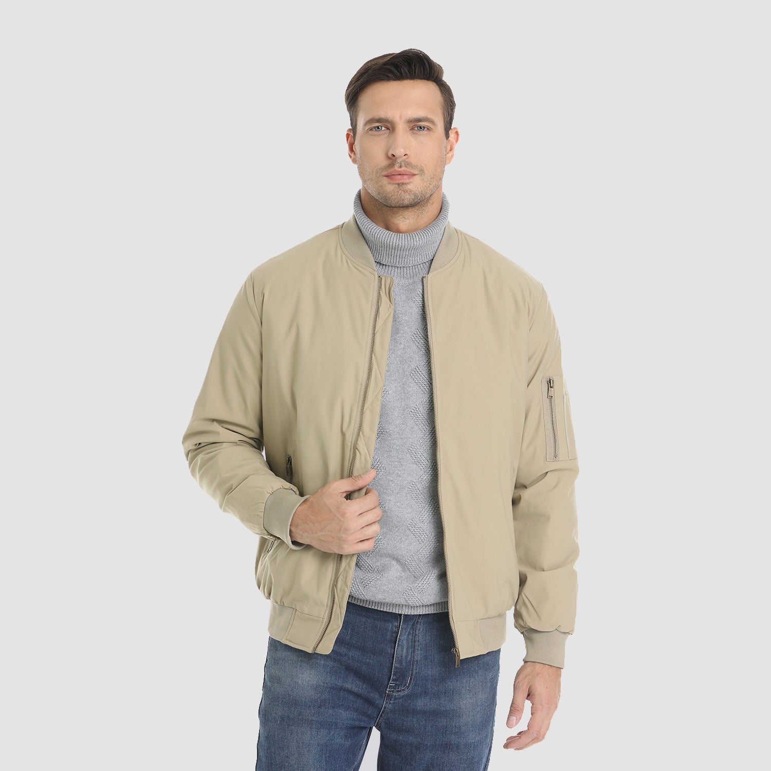 Vintage Bomber Jacket Padded Lined Coat