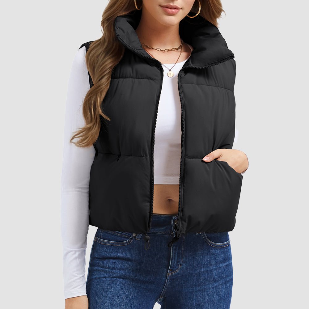 Women's Cropped Puffer Vest Lightweight Winter Outerwear