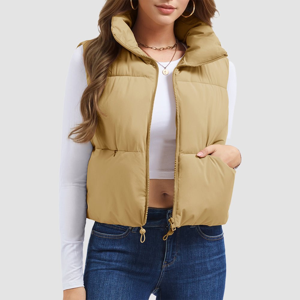 Women's Cropped Puffer Vest Lightweight Winter Outerwear