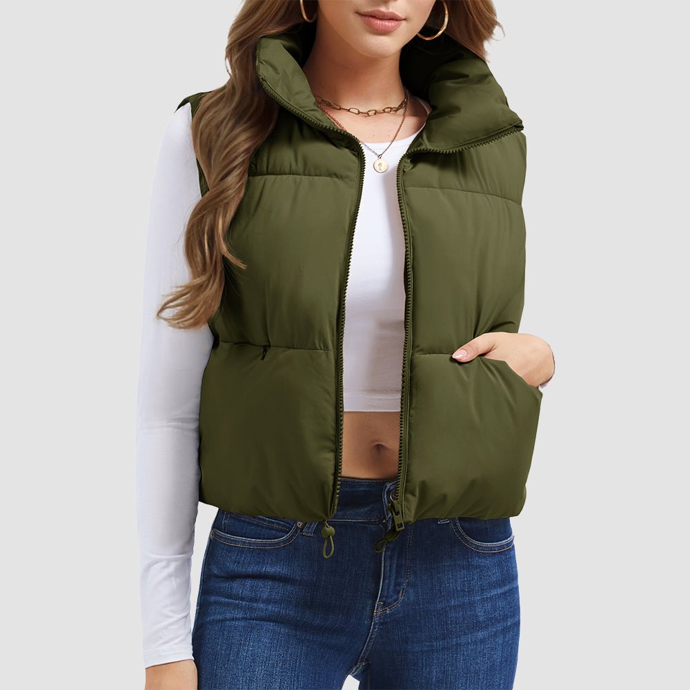 Women's Cropped Puffer Vest Lightweight Winter Outerwear