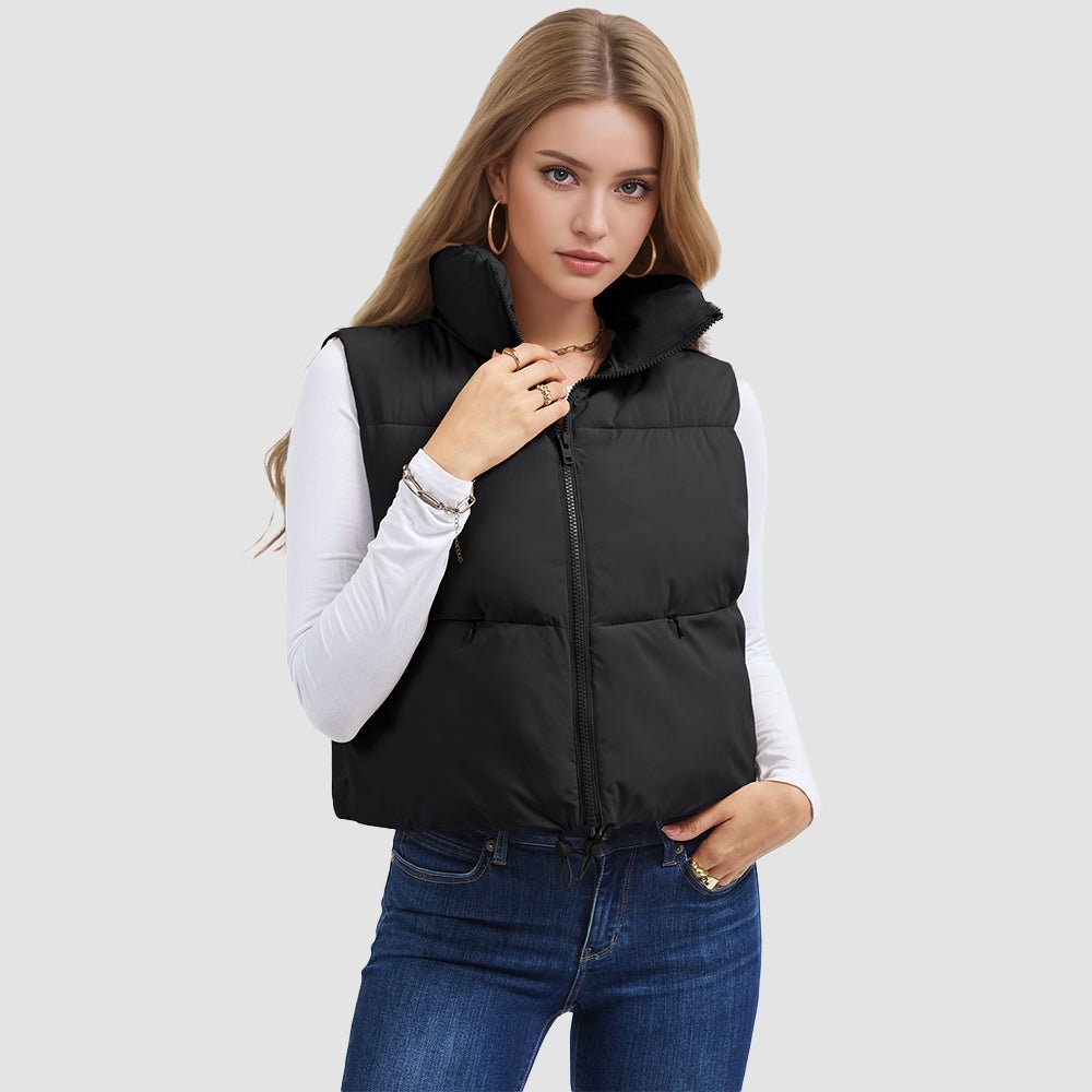 Women's Cropped Puffer Vest Lightweight Winter Outerwear