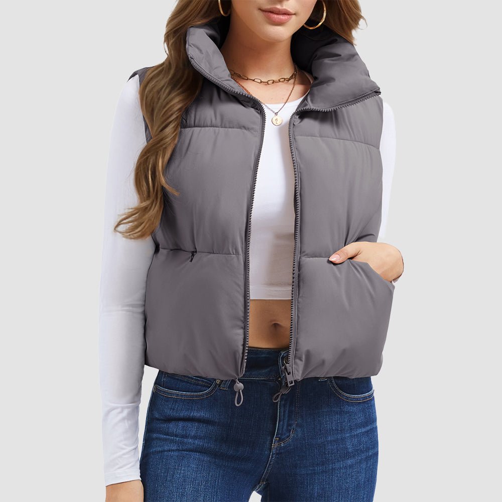 Women's Cropped Puffer Vest Lightweight Winter Outerwear