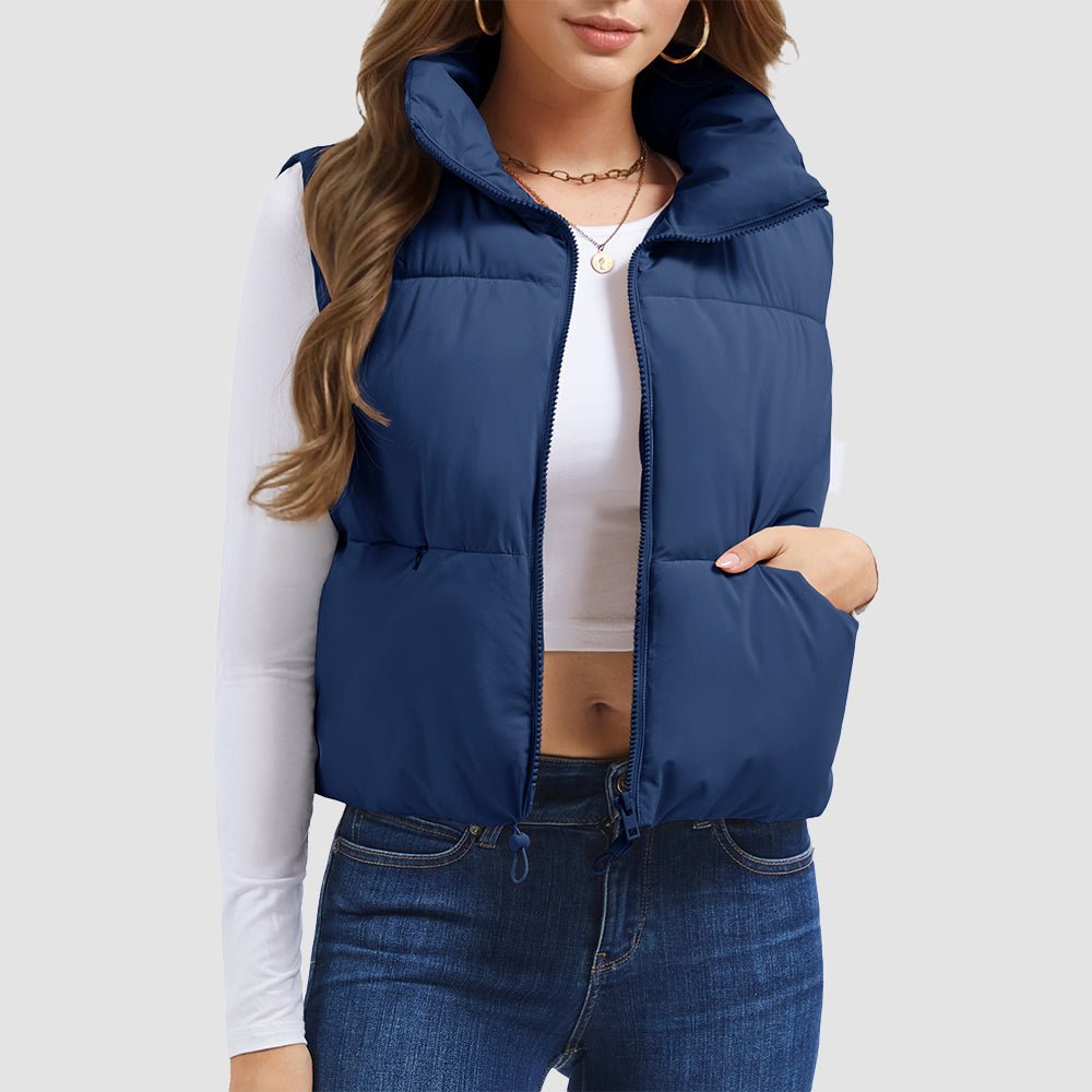 Women's Cropped Puffer Vest Lightweight Winter Outerwear
