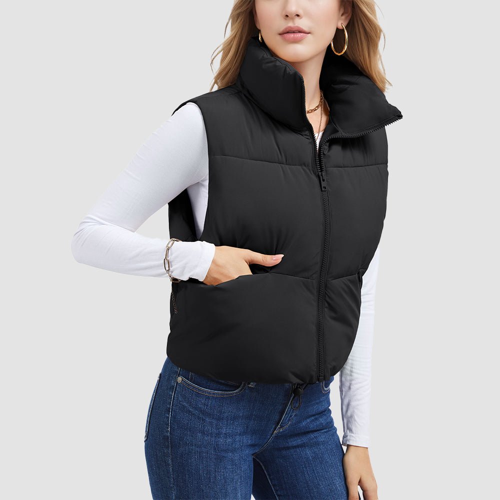 Women's Cropped Puffer Vest Lightweight Winter Outerwear