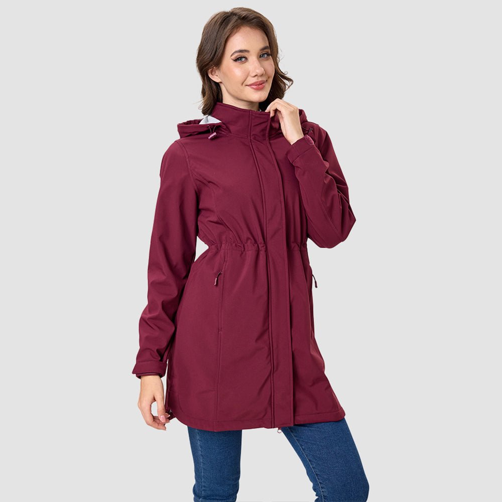 Women's Fleece Lined Jacket Hooded Warm Winter Coat
