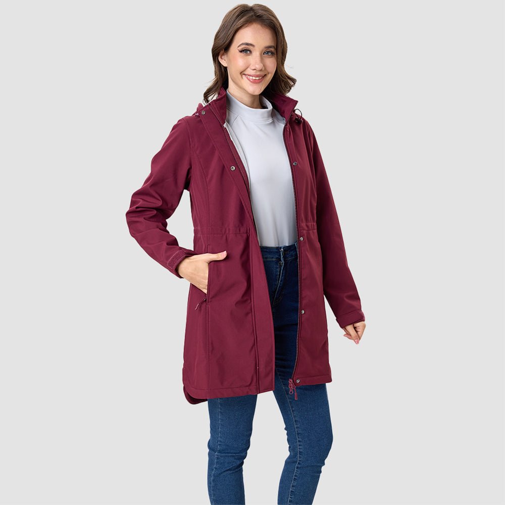 Women's Fleece Lined Jacket Hooded Warm Winter Coat