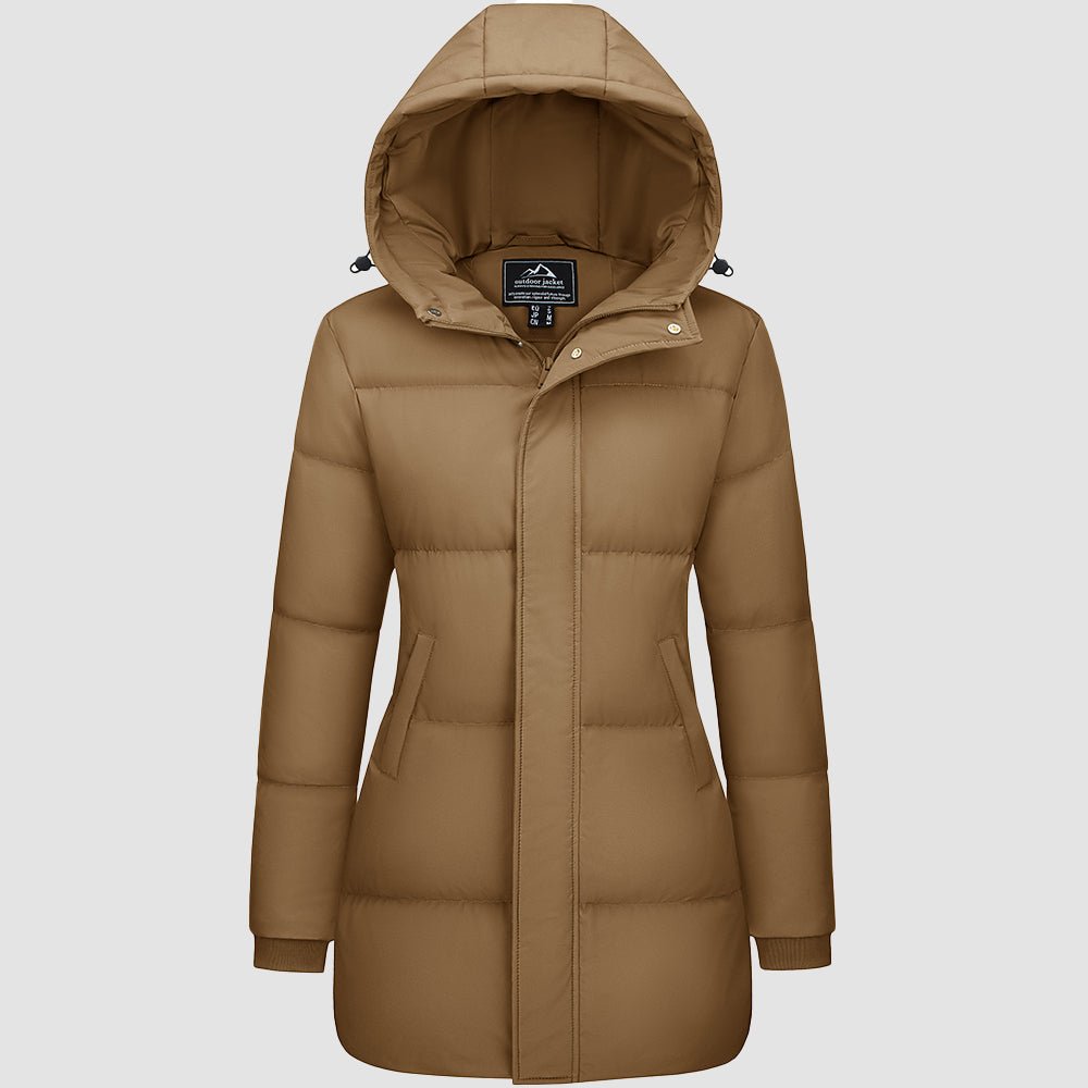 Women's Long Down Parka Waterproof Hooded Winter Puffer Coat