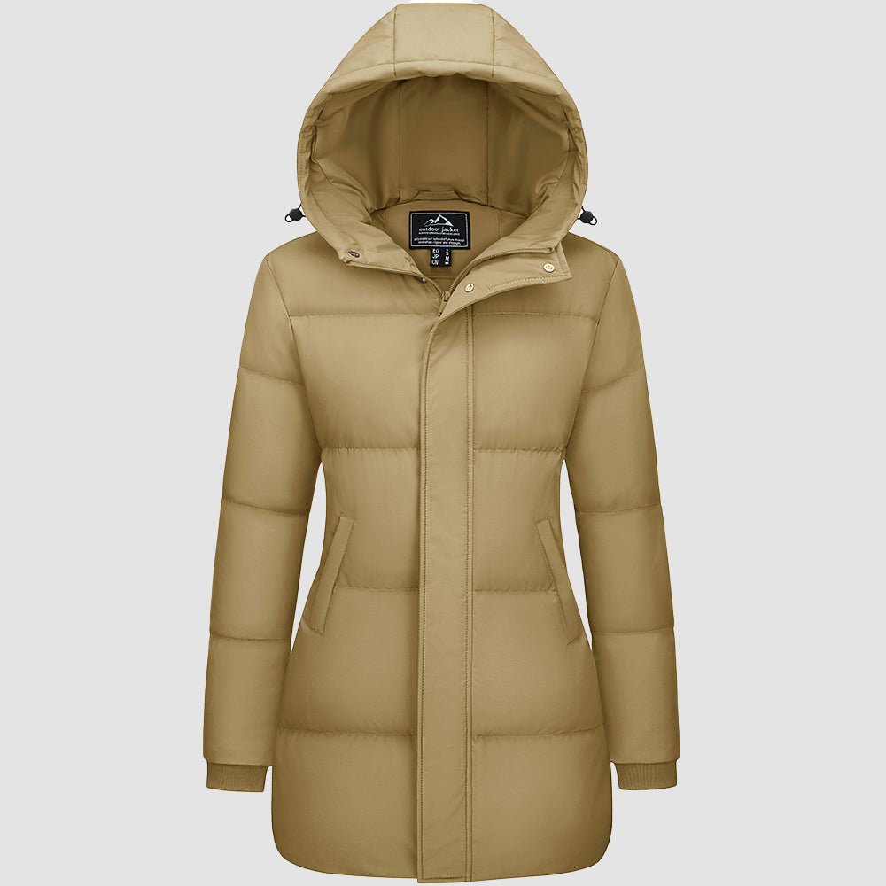 Women's Long Down Parka Waterproof Hooded Winter Puffer Coat