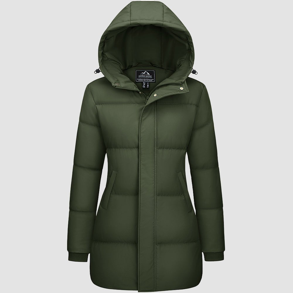 Women's Long Down Parka Waterproof Hooded Winter Puffer Coat