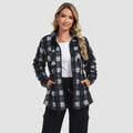 Women's Sherpa Lined Flannel Shacket - Warm Plaid Button Down Winter Jacket