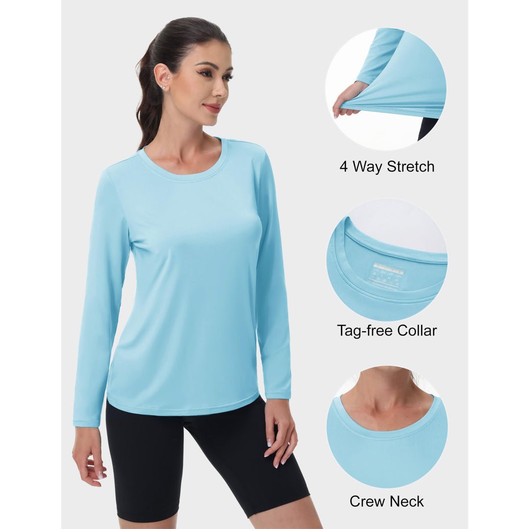 Women's UPF 80+ Athletic Rashguard Long Sleeve Shirt