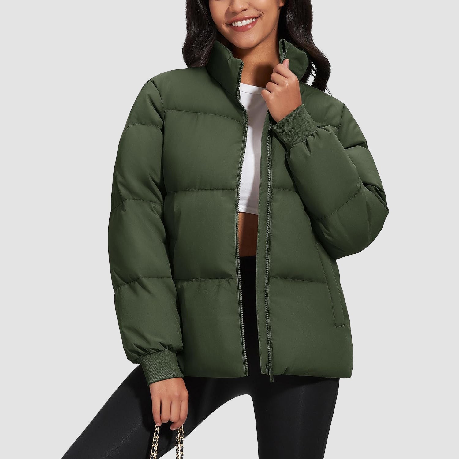 Women’s Quilted Down Jacket Warm Water Resistant Puffer Winter Coat