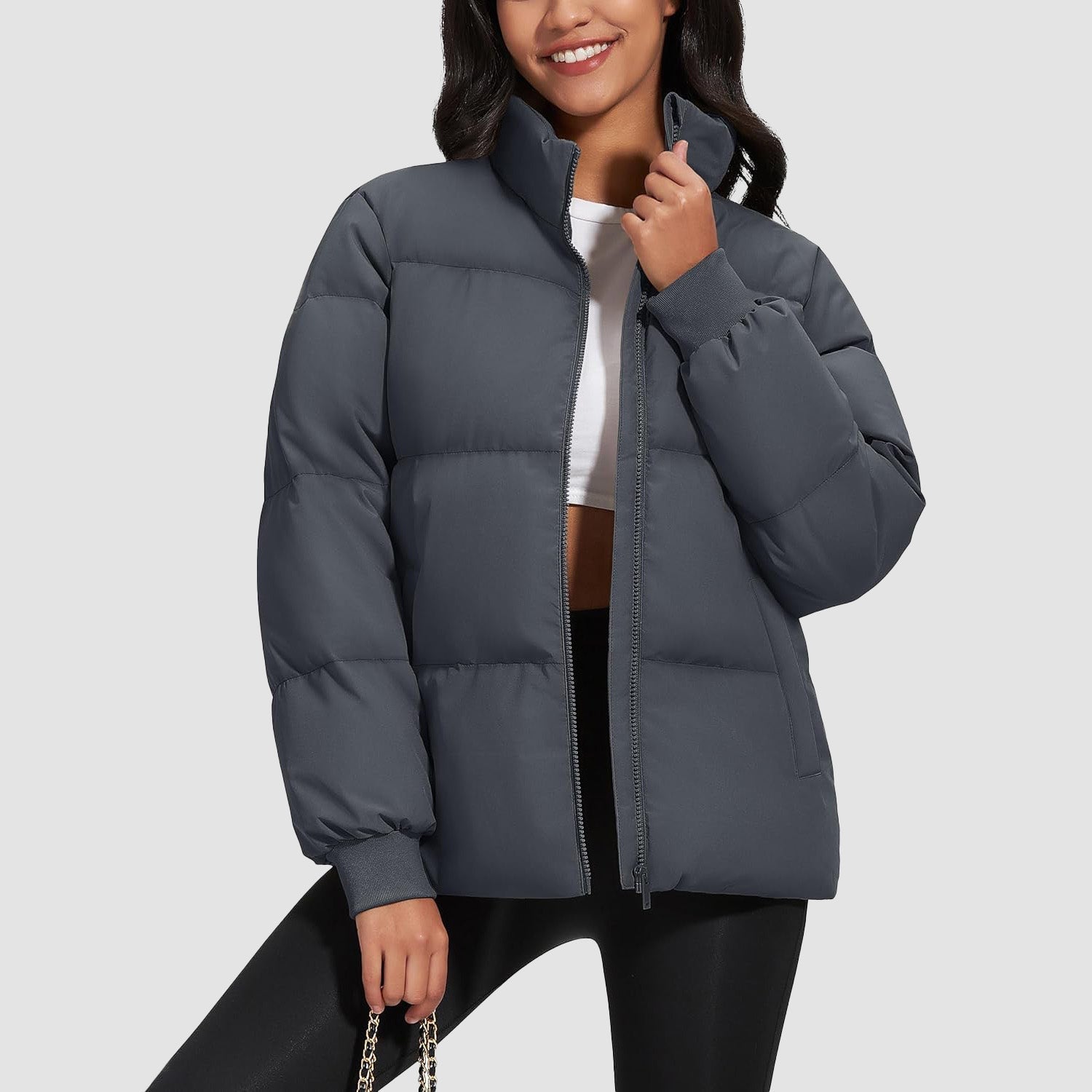 Women’s Quilted Down Jacket Warm Water Resistant Puffer Winter Coat