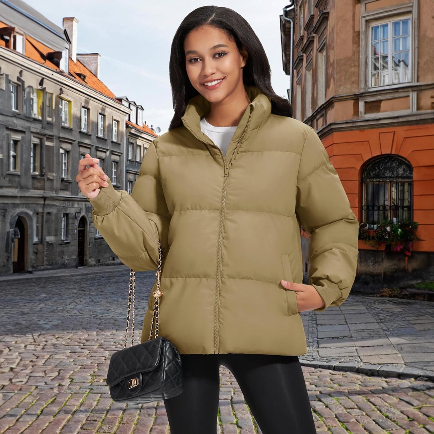 Women’s Quilted Down Jacket Warm Water Resistant Puffer Winter Coat