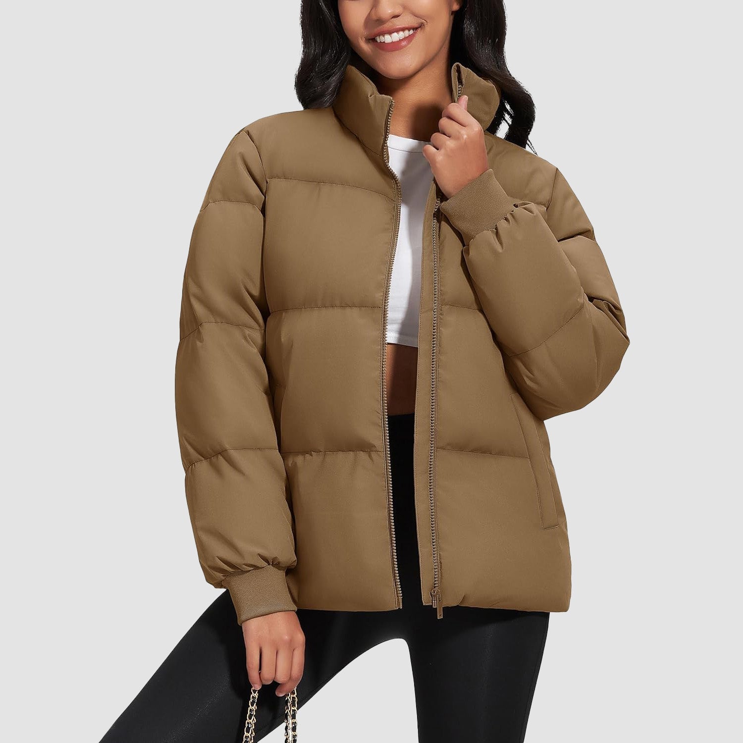 Women’s Quilted Down Jacket Warm Water Resistant Puffer Winter Coat