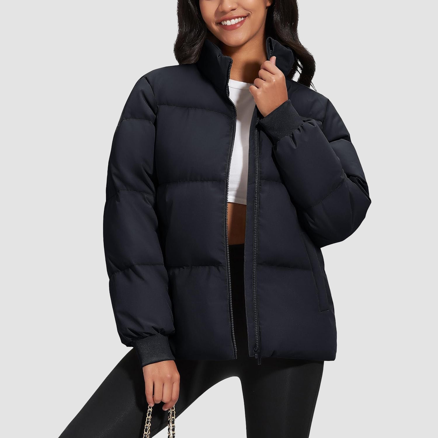 Women’s Quilted Down Jacket Warm Water Resistant Puffer Winter Coat