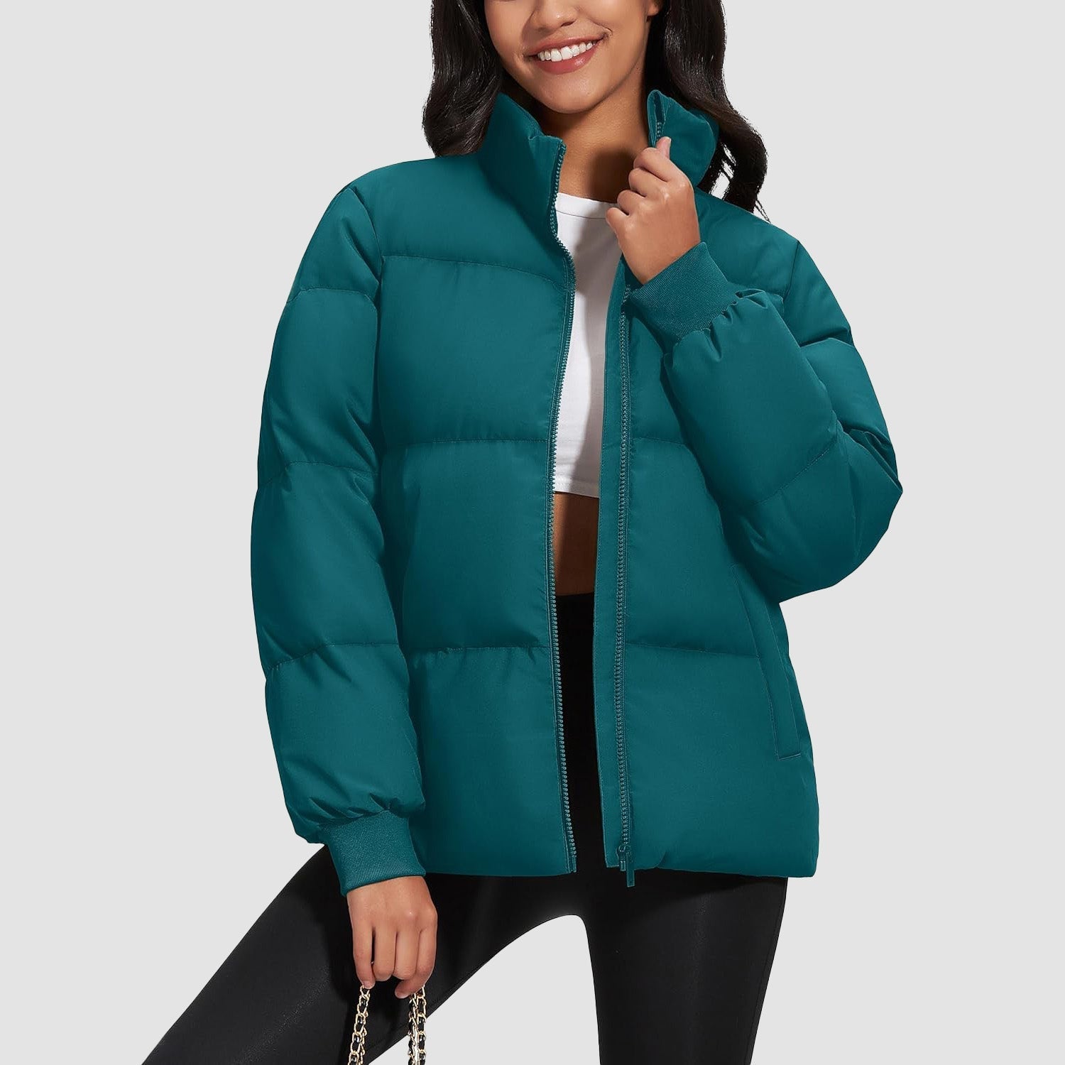Women’s Quilted Down Jacket Warm Water Resistant Puffer Winter Coat
