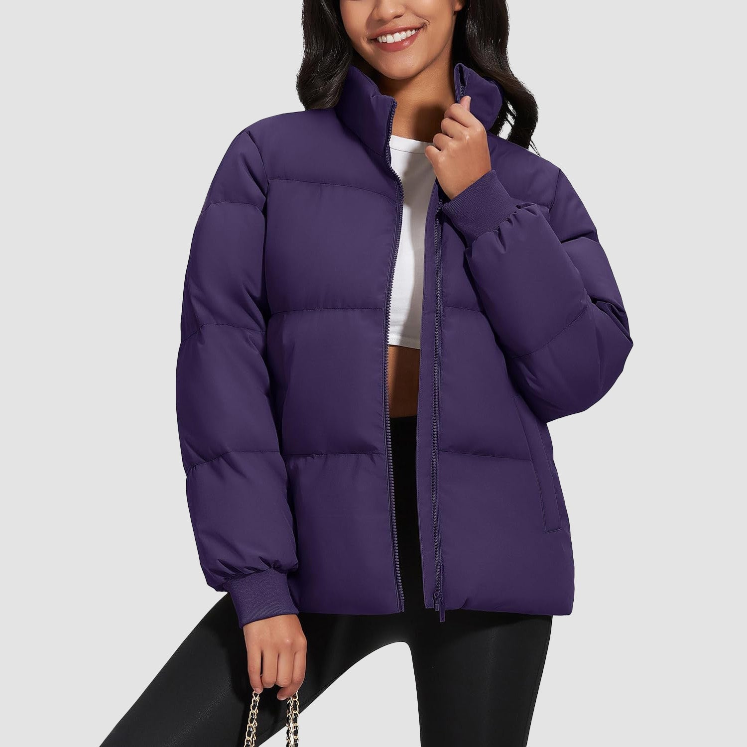 Women’s Quilted Down Jacket Warm Water Resistant Puffer Winter Coat